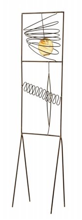 FAUSTO MELOTTI (1901 - 1986) I magnifici Sette scultura in ottone cm 50x12x6...