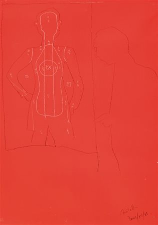 MIMMO ROTELLA (1918 - 2006) Senza titolo 1981 pastello e acrilico su carta...