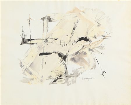 CARLO NANGERONI (1922) Senza titolo tecnica mista su carta cm 48,5x61 firmato...