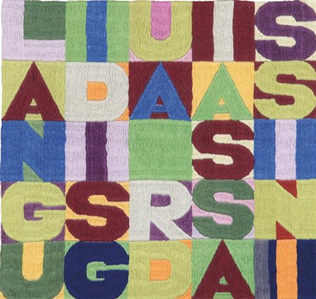 ALIGHIERO BOETTI (1940 - 1994) Languidi sguardi assassini 1982 ricamo cm...