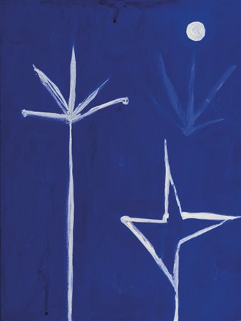 NICOLA DE MARIA (1954) Notte nel regno dei fiori 1994 olio su tela cm 40x30...