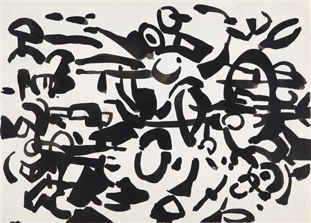 CARLA ACCARDI (1924 - 2014) Nero su carta bianca 1954 tempera su carta...