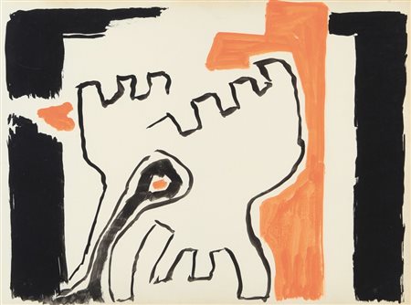 GIUSEPPE CAPOGROSSI (1900 - 1972) Superficie CP/803 1957 tempera su carta cm...