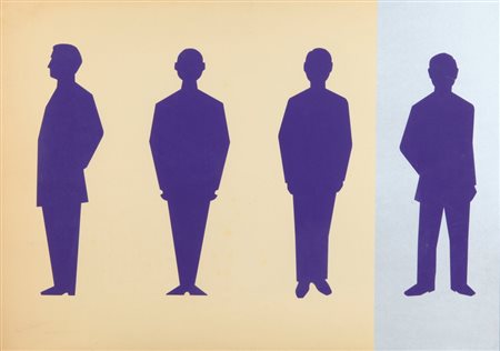 RENATO MAMBOR (1936) Campionario uomini statistici 1962 acrilico su base...