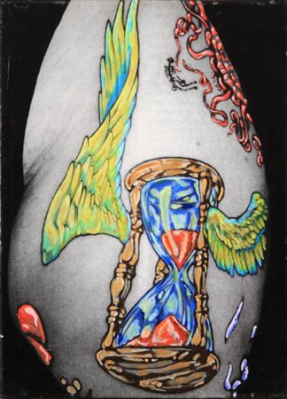 PLINIO MARTELLI (1945) Senza titolo 1982 acrilico su fotografia cm 40x30...