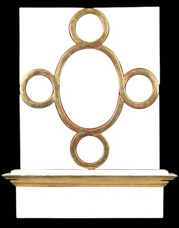 LUCIO DEL PEZZO (1933) Altarino 1968 legno acrilico e foglia d'oro cm...