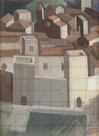 GUIDO MARUSSIG (1885 - 1972) Composizione 1936 tempera su carta applicata su...