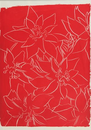 ANDY WARHOL (1928 - 1987) Poinsettias litografia su carta cm 76,2x53,34...