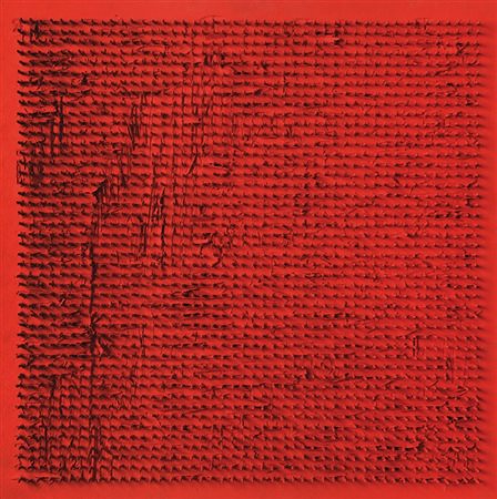 BERNARD AUBERTIN (1934) Clou 1969 acrilico e chiodi su tavola cm 50x50...