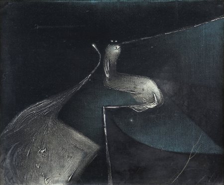 VICTOR CHAB (1930) Dentro del sonido 1970 olio su tela cm 50x60 firmato,...