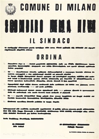 EMILIO ISGRO' (1937) Comune di Milano 1970 serigrafia cm 70x50, esemplare...