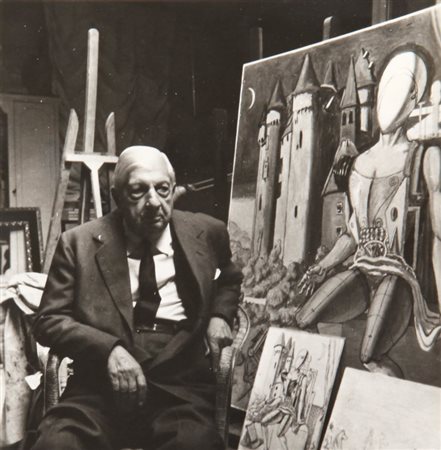 ANONIMO Ritratto di Giorgio de Chirico anni '70 stampa ai sali...