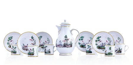 GINORI SERVIZO DA CAFFE' IN PORCELLANA, GINORI A DOCCIA, INIZIO XIX SECOLO,...