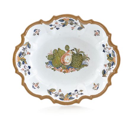 ANTONIBON PIATTO OVALE IN MAIOLICA, NOVE DI BASSANO, P.ANTONIBON, 1770 CA.,...