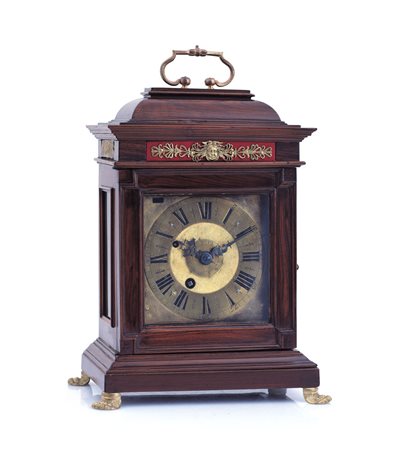 OROLOGIO DA TAVOLO OROLOGIO DA TAVOLO IN PALISSANDRO E BRONZO DORATO, ROMA,...