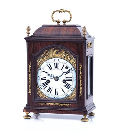 OROLOGIO DA TAVOLO OROLOGIO DA TAVOLO IN PALISSANDRO E BRONZO DORATO, ALTO...