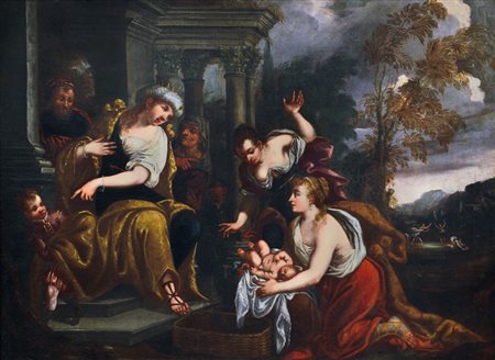 CENATIEMPO GIROLAMO Napoli 1680 - 1742(attribuito a)Mosè salvato dalle acque...