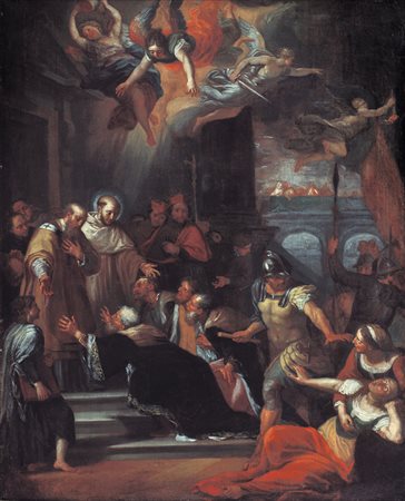 MILANI AURELIANO Bologna 1675 - Roma 1749(attribuito a)Miracolo di Beato...