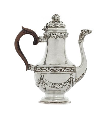 ARGENTI D'EPOCA CAFFETTIERA IN ARGENTO, GENOVA, PUNZONE TORRETTA, 1787,...