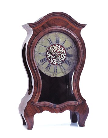OROLOGIO DA TAVOLO PENDOLA CARTEL, SICILIA, XVIII SECOLO, cassa sagomata...