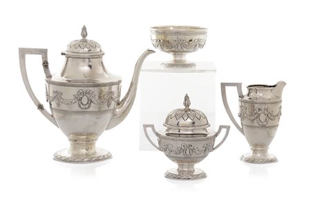 ARGENTI D'EPOCA SERVIZIO DA TE' E CAFFE' IN ARGENTO, GERMANIA, INIZIO XX...