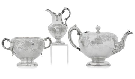 ARGENTI D'EPOCA SERVIZIO DA TE' IN ARGENTO, EDIMBURGO, 1837, ARGENTIERE...