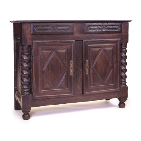 MOBILE DEL XVIII SECOLO CREDENZA IN NOCE, XVIII SECOLO, a due ante e due...