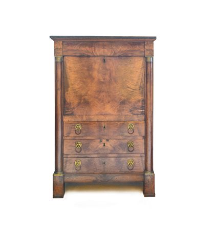 MOBILE DEL XIX SECOLO SECRETAIRE IMPERO IN PIUMA DI MOGANO, XIX SECOLO,...