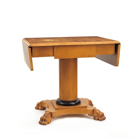 MOBILE DEL XIX SECOLO TAVOLO BIEDERMAIER IN LEGNO CHIARO, XIX SECOLO, piano...