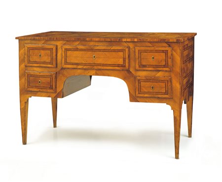 MOBILE DEL XIX SECOLO SCRIVANIA LUIGI XVI LASTRONATA IN LEGNI VARI, XIX...