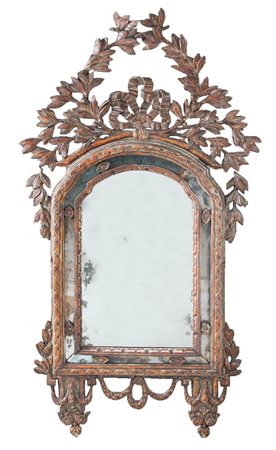 MOBILE DEL XVIII SECOLO SPECCHIERA IN LEGNO SCOLPITO E DORATO A MECCA,...