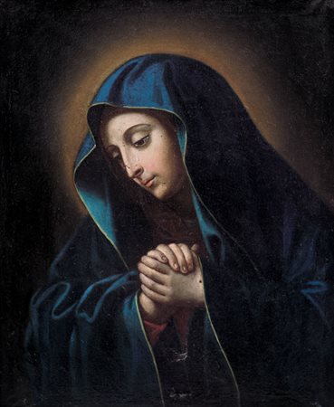 PITTORE DEL XIX SECOLO Madonna orante (da Sassoferrato)Olio su tela, cm 73,5x61.