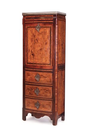 MOBILE DEL XIX SECOLO PICCOLO SECRETAIRE INTARSIATO IN LEGNI VARI, FINE XIX...