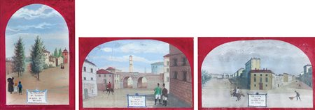 PITTORE DEL XIX SECOLO Il vialone di Loreto in quel di Milano, 1855 Veduta...