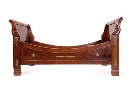 MOBILE DEL XIX SECOLO LETTO A BARCA CARLO X IN NOCE, XIX SECOLO, fianchi...