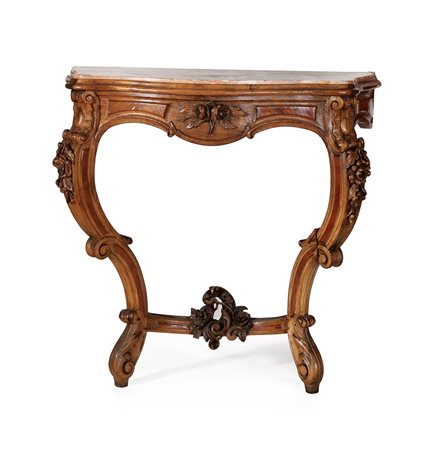 MOBILE DEL XIX SECOLO CONSOLE LUIGI FILIPPO IN NOCE, XIX SECOLO, a due...
