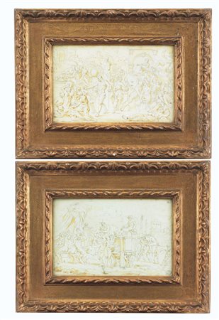 PITTORE DEL XVIII SECOLO Due scene di baccanaliPenna acquarellata su carta,...