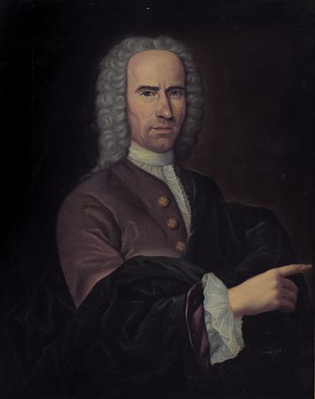 SCUOLA NAPOLETANA DEL XVIII SECOLO Ritratto di gentiluomo con parruccaOlio su...