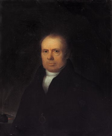 PITTORE DEL XIX SECOLO Ritratto di gentiluomo Olio su tela, cm 75,5x61.