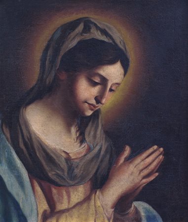 PITTORE DEL XVIII SECOLO Vergine orante Olio su tela, cm 63x53,5.