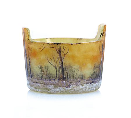 DAUM NANCY VASETTO MINIATURE IN VETRO DOPPIO, DAUM NANCY, 1910 CA., a...