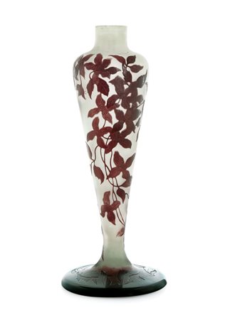 GALLE' BASE PER LAMPADA IN VETRO DOPPIO, GALLE', 1900 CA., a balaustro con...