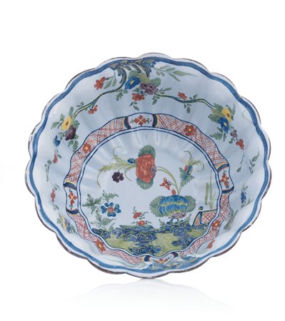 FERNIANI BACILE IN MAIOLICA, FERNIANI, FAENZA, SECONDA META' XVIII SECOLO,...