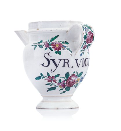 LODI ORCIOLO IN MAIOLICA, LODI, XVIII SECOLO, decoro policromo a rametti...