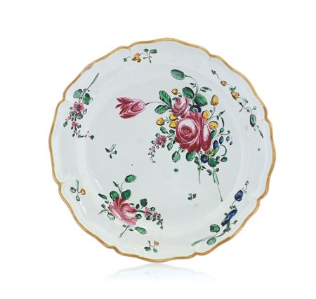 PESARO PIATTO IN MAIOLICA, PESARO, CASALI E CALLEGARI, 1760 CA., polilobato e...