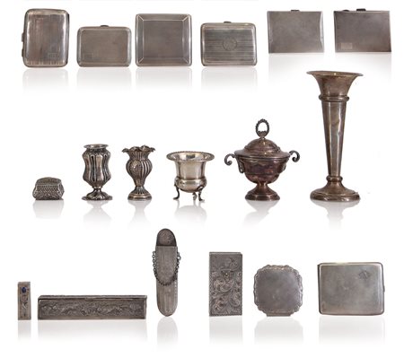 ARGENTI RECENTI LOTTO DI DIVERSI OGGETTI IN ARGENTO, INIZIO XX SECOLO,...