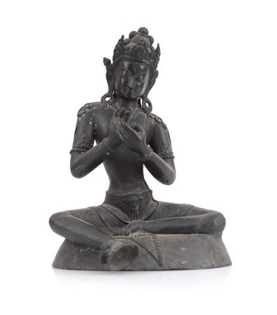 ARTE ORIENTALE SCULTURA IN BRONZO, NEPAL, INIZIO XX SECOLO, raffigurante...