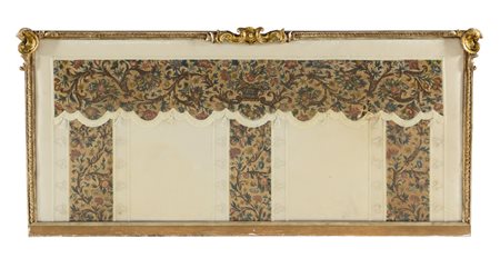 MOBILE DEL XX SECOLO TESTATA DI LETTO A RICAMO IN LANA, XX SECOLO, composta...