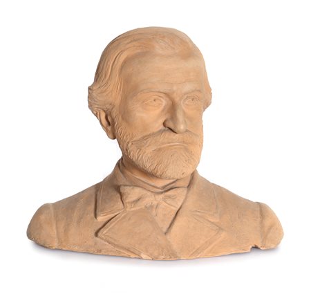 SCULTORE DEL XX SECOLO Busto di Giuseppe VerdiTerracotta, cm 28x34x17, reca...