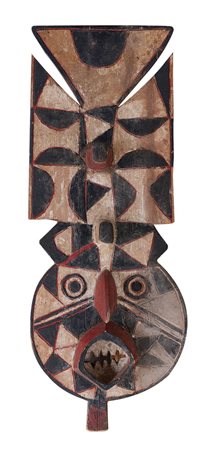 OGGETTISTICA VARIA MASCHERA IN LEGNO SCOLPITO E DIPINTO, AFRICA, INIZIO XX...
